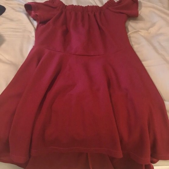 Burgundy Strapless High Low Dress - Picture 1 of 2